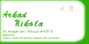 arkad mikola business card